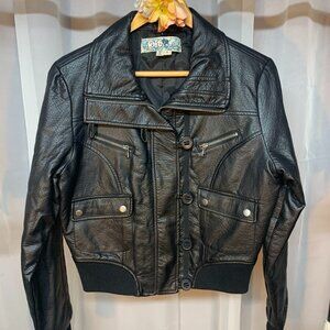 Jolt Faux Leather Bomber